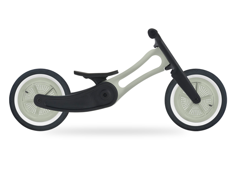 Raw recycled balance bike low position